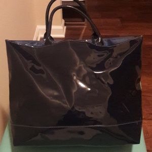 Navy Patent Leather Tote Bag/Purse